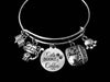 Cats Books and Coffee Expandable Charm Bracelet Cat Lover Jewelry Silver Adjustable Bangle One Size Fits All Gift