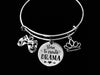 Born to Create Drama Expandable Charm Bracelet Comedy Tragedy Mask Silver Adjustable Bangle Drama Club Gift Theater Crown
