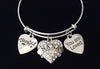 Blessed Nana Jewelry You Are Loved Expandable Charm Bracelet Silver Adjustable Bangle One Size Fits All Gift Bling Crystal Heart 