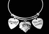 Blessed Mom Jewelry You Are Loved Expandable Charm Bracelet Silver Adjustable Bangle One Size Fits All Gift Bling Crystal Heart