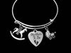 Mother to Be Expandable Charm Bracelet Silver Adjustable Wire Bangle New Mom Shower Gift Rocking Horse Baby Carriage