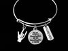 The Love Between a Grandmother and a Granddaughter is Forever I Love You ASL Jewelry Expandable Charm Bracelet Adjustable Silver Wire Bangle Trendy One Size Fits All Gift