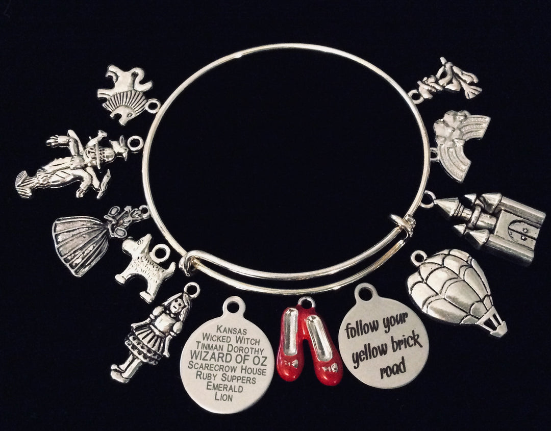 Wizard of Oz Charm Bracelet Expandable Adjustable Bangle One Size Fits All Gift 