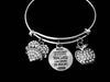 Special Teacher Gift Silver Expandable Charm Bracelet Silver Adjustable Bangle Crystal Apple One Size Fits All