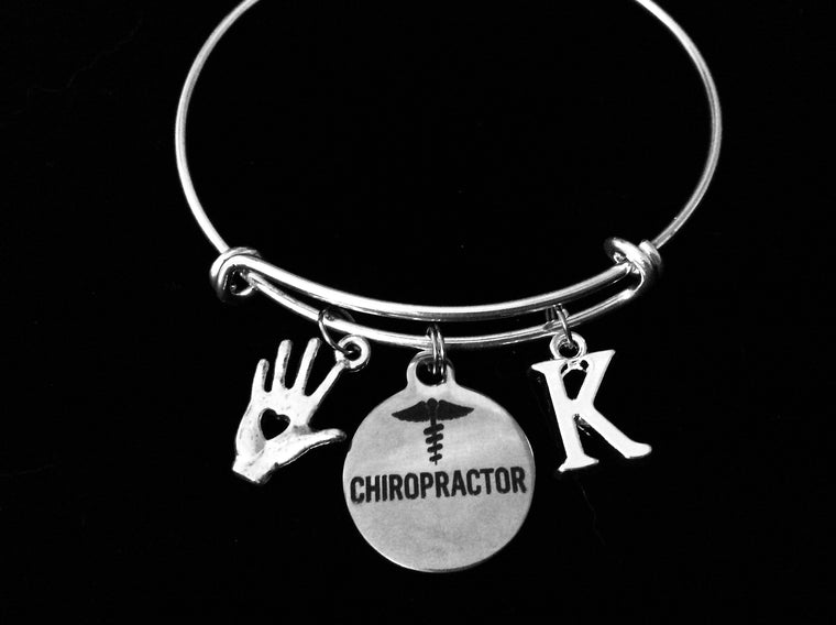 Chiropractor Jewelry Personalized Expandable Charm Bracelet Adjustable Silver Bangle One Size Fits All Gift