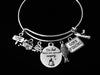 Camp Charm Bracelet Expandable Adjustable Silver Bangle Camping Camper Canoe Gone Fishing One Size Fits All Gift