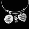 40th Birthday Charm Bracelet Friends are family we Choose Ourselves Adjustable Silver Bangle