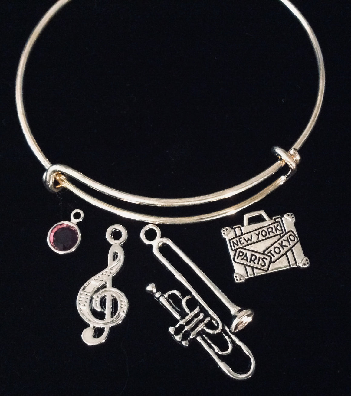 The Music Man Musical 79 Trombones Expandable Charm Bracelet Silver Adjustable Bangle