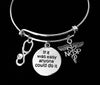 Nurse Practitioner Expandable Charm Bracelet Silver Adjustable Bangle NP Gift