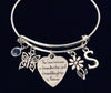 Granddaughter Expandable Charm Bracelet Silver Adjustable Wire Bangle Gift Daisy Butterfly