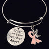 Trust in Your Guardian Angel Pink Awareness Ribbon Adjustable Bracelet Expandable Charm Bracelet Bangle Inspirational Gift Breast Cancer