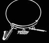 Marching Band Trombone Flute Expandable Charm Bracelet Adjustable Wire Bangle Musician Music Teacher