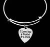 I Love You a Bushel and a Peck Jewelry Silver Expandable Charm Bracelet Adjustable Bangle One Size Fits All Gift