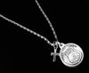 Saint Christopher Silver Necklace Serve and Protect Police Officer Gift Catholic Medal Inspirational Saint Necklace for Men