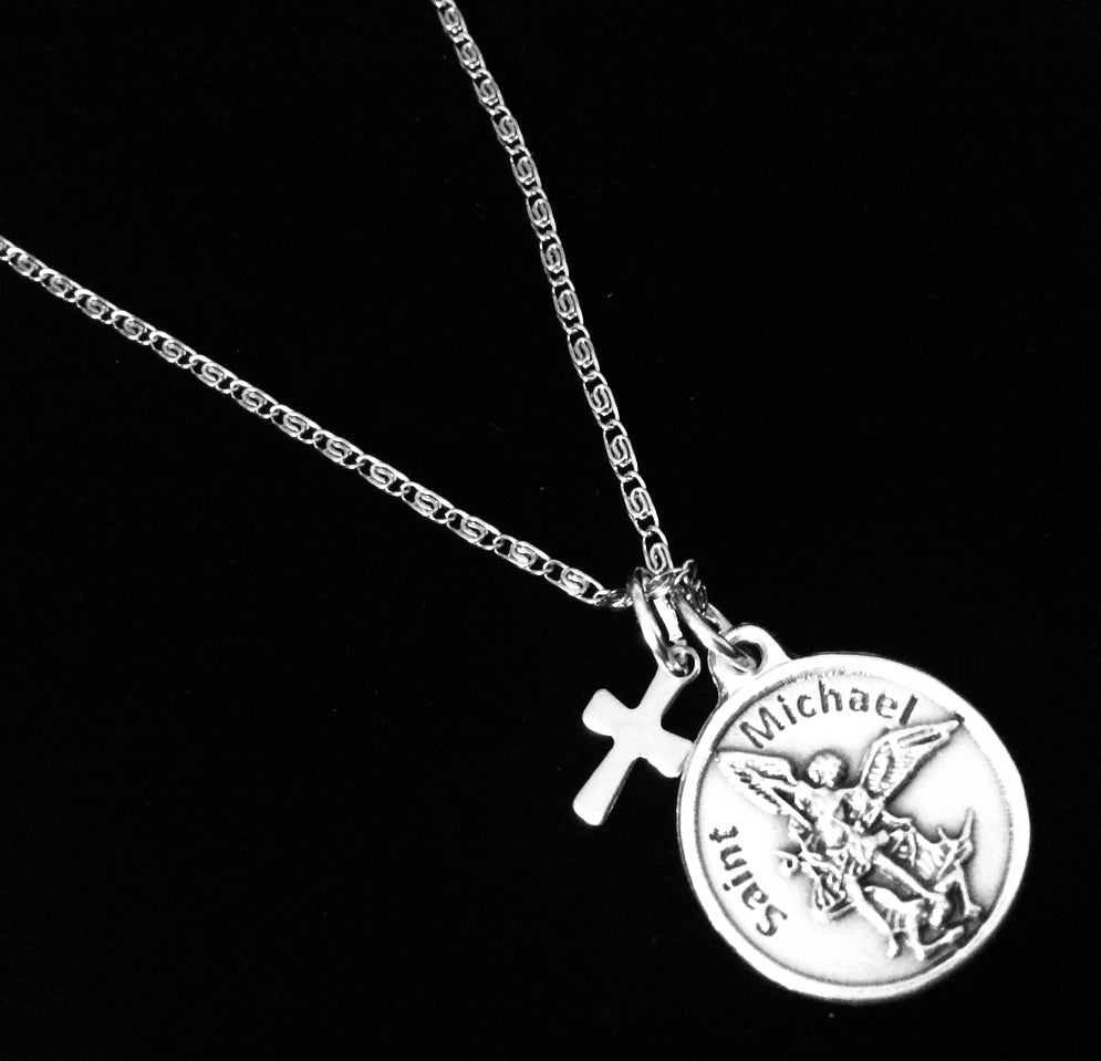 Finished Jewelry-Simple-Catholic Crucifix Cross-Antique Silver-Black Oxide  Ball Chain Necklace - Tamara Scott Designs