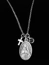 Personalized Saint Catherine of Sienna Necklace Stainless Steel Patron Saint of Nurses Gift for Her