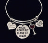 Miles Apart But Close at Heart Special Sister Jewelry Adjustable Charm Bracelet Expandable Silver Bangle One Size Fits All Gift Love You Sister
