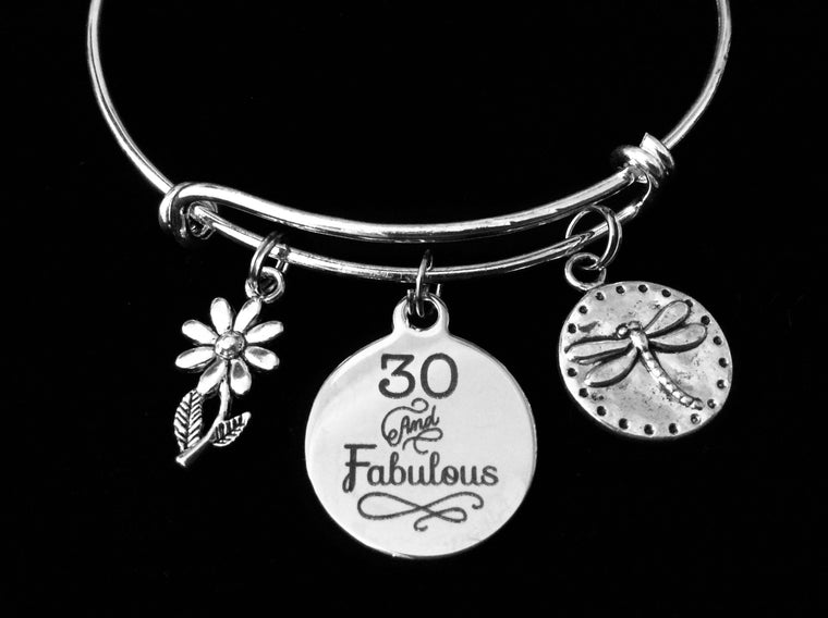 30 and Fabulous Charm Bracelet 30th Birthday Gift