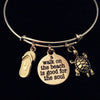 Gold A Walk on the Beach is Good for the Soul Expandable Charm Bracelet Ocean Nautical Gift