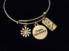 Gold Retirement Adjustable Bracelet Find Joy in the Journey Gold Retirement Adjustable Bracelet Expandable Wire Bangle Gift Daisy
