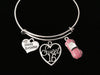 Pink Car Sweet 16 Heart Adjustable Bracelet Expandable Charm Bangle Gift Happy Birthday