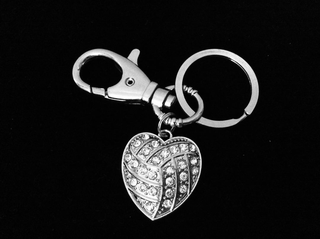 Volleyball KeyChain Coach Gift Silver Key Ring Sports Team Gift