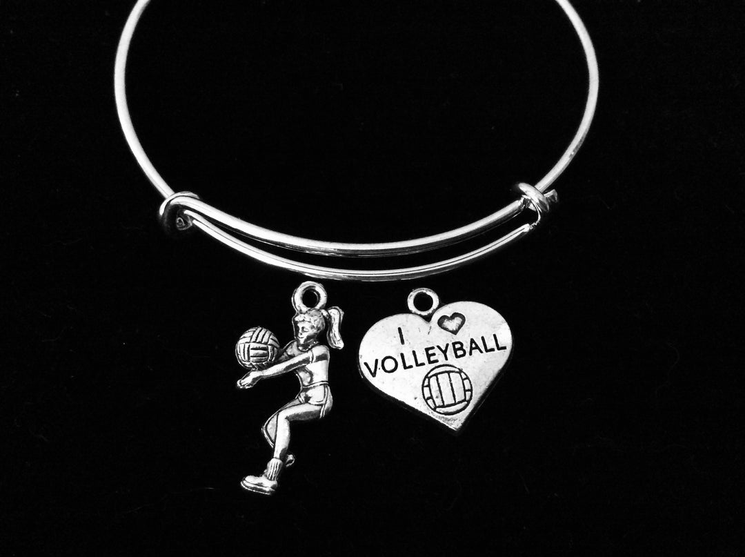 I Love Volleyball Bracelet 