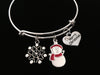 Snowman Snowflake Merry Christmas Adjustable Bracelet Expandable Charm Bracelet Christmas Bangle 2017 Trendy Christmas Jewelry Gift
