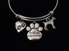 You Left Paw Prints on My Heart Memorial Boxer Dog Adjustable Bracelet Expandable Charm Bangle Meaningful Dog Lover Gift