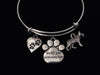 You Left Paw Prints on My Heart Memorial German Shepard Dog Adjustable Bracelet Expandable Charm Bangle Meaningful Dog Lover Gift