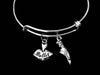 Ballet Shoes Ballerina Adjustable Bracelet Expandable Silver Charm Bangle Dance Gift