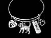 Beagle Dog Expandable Charm Bracelet Silver Adjustable Wire Bangle Gift Best Friend Paw Print Pet Animal Lover Jewelry Gift
