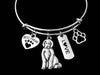 Labradoodle Dog Expandable Charm Bracelet Silver Adjustable Wire Bangle Gift Best Friend Paw Print Pet Animal Lover Jewelry Gift