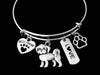 Maltese Dog Expandable Charm Bracelet Silver Adjustable Wire Bangle Gift Best Friend Paw Print Pet Animal Lover Jewelry Gift