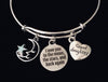 Granddaughter I Love You to the Moon Adjustable Charm Bracelet Expandable Silver Wire Bangle Gift Trendy Stackable