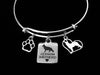 German Shepherd Jewelry Dog Expandable Charm Bracelet Silver Adjustable Wire Bangle Paw Print Pet Animal Lover