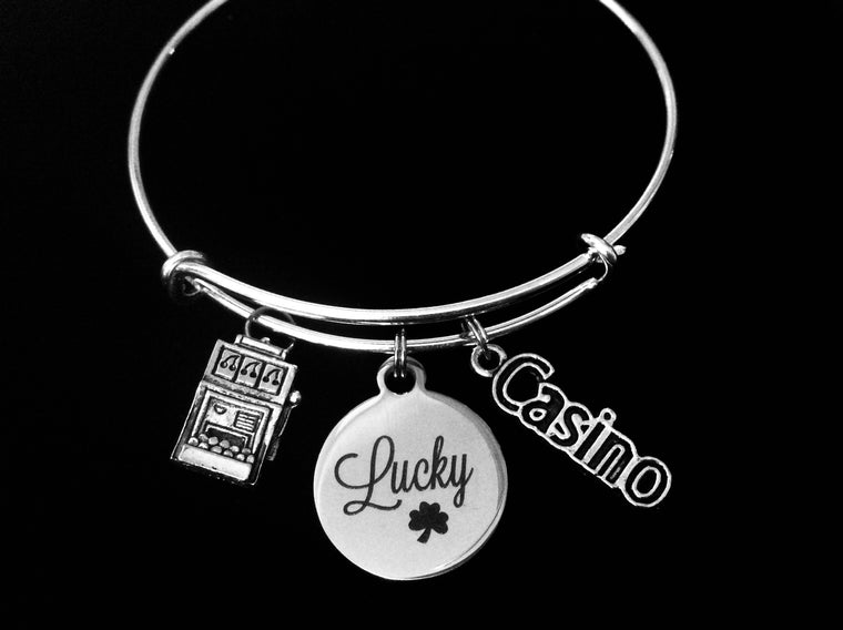 Casino Slot Machine Adjustable Bracelet Expandable Charm Bracelet Bangle Lucky Jewelry Gift Gambler Las Vegas