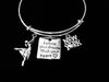 Dancer Follow Your Dreams Trust Your Heart New York Inspirational Jewelry Adjustable Silver Charm Bracelet Expandable Wire Bangle Gift Trendy One Size Fits All