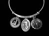 Confirmation Jewelry Saint Clare Expandable Charm Bracelet Silver Adjustable Bangle Medal Catholic Gift Dove