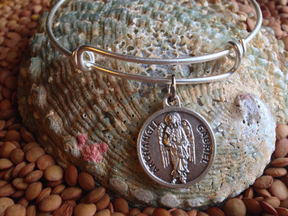 archangel gabriel charm on Expandable Bangle
