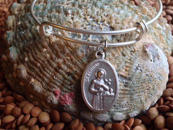Saint Gerard Silver Expandable Bangle Patron Saint