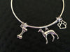 Greyhound 3D Dog Charm on a Silver Expandable Adjustable Bangle Bracelet Meaningful Dog Lover Gift