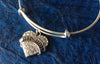 Hip Hop Crystal Heart Expandable Silver Charm Bracelet