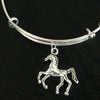 Horse Charm Bracelet Expandable Adjustable Wire Bangle