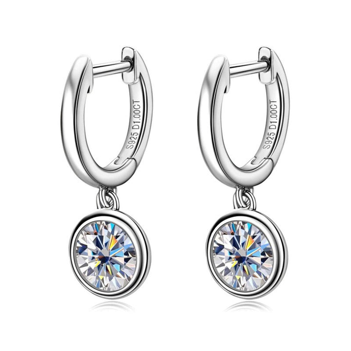 Moissanite Dangle Earrings 2 Carat TW Amazing Sparkle Moissanite 925 Sterling Silver White Gold Earrings