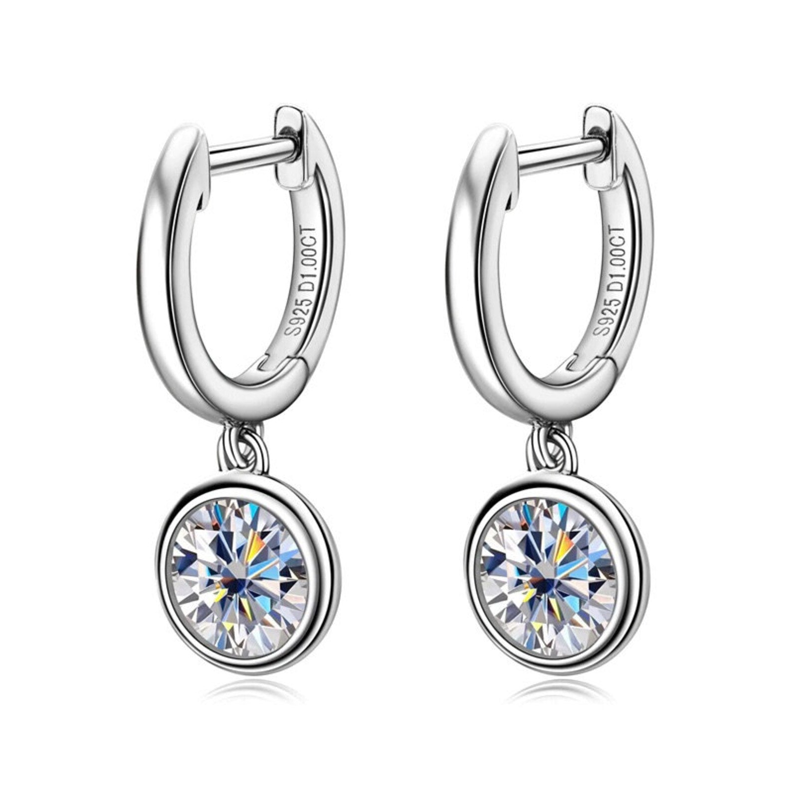 Moissanite Dangle Earrings 2 Carat TW 925 Sterling Silver