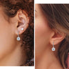 Moissanite Earrings Square 1/2 Carat Moissanite 925 Sterling Silver White Gold Earrings Certified 1 Carat TW Dangle Earrings