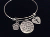 Pet Memory Bracelet Forever in My Heart Expandable Silver Charm Dog or Cat Bangle Adjustable Memorial