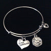 First Communion Heart Dove Cross Expandable Charm Bracelet Inspirational Jewelry Adjustable Wire Bangle