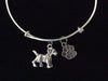 Puppy Dog Charm on a Silver Expandable Adjustable Bangle Bracelet Meaningful Dog Lover Gift